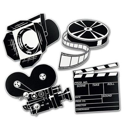 Beistle 16" Movie Set Cutouts; Black/White 12/Pack 55722