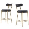 LOVMOR 25" Modern Gold Bar Stools Set of 2 Counter Height Bar Stools - 3 of 4