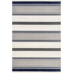 Nuloom Ivey Modern Striped Indoor/Outdoor Fringe Area Rug - 1 of 4