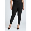 ELOQUII Women's Plus Size Faux Suede Leggings With Stirrups - 3 of 4
