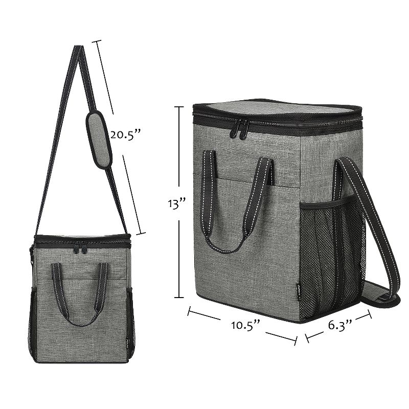 Tirrinia 6 Bottle Wine Gift Carrier - Insulated & Padded Wine Carrying Cooler Tote Bag with Handle and Adjustable Shoulder Strap, Gift for Wine Lover, 5 of 8