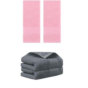 REGALWOVEN 4 Pcs Solid Soft Absorbent Hand Towel for Bathroom 14" x 30" - 1 of 4