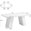 Tribesigns Modern Dining Table for 6 People, 63" Faux Marble Rectangular Dinning Table with Wooden Base - 3 of 4