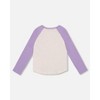 Deux par Deux Girl Jersey Raglan Sleeve Tee Lavender - 3 of 4