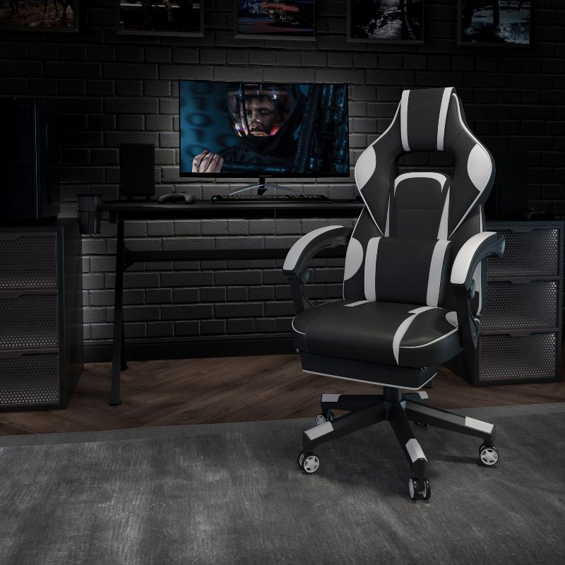 Flash Furniture X40 Gaming Chair Racing Ergonomic Computer Chair with Fully Reclining Back/Arms, Slide-Out Footrest, Massaging Lumbar, 3 of 15