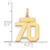 Black Bow Jewelry 14k Yellow Gold, Athletic Collection, Small Polished Number 70 Pendant - 2 of 3