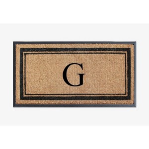 A1HC Natural Rubber Coir Outdoor Doormat 24x48 Monogrammed Anti-Shed Treated Durable Front Door Mat - 1 of 4