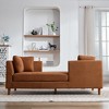 Upholstered Chaise Lounge Sleeper Sofa Couch Daybed Bed Bench with 4 Throw Pillow -ModernLuxe - 2 of 4