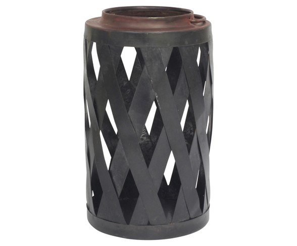 Round Open Weave Metal Hurricane Graphite - CKK Home D&#233;cor&#174;