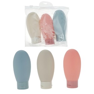 Unique Bargains Travel Container Set Pink Beige 3 Pcs - 1 of 4