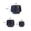 MAYEERTY 3-Piece Ceramic Flowerpot Modern Planter Antique Gray for Patio Garden Windowsills - 4 of 4
