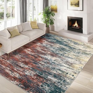 Artistic Runner Rug, Washable Non Slip Low Pile Soft Floor Carpet for Kitchen, Entryway, Bedroom, Hallway & Bathroom - 1 of 4