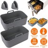 NewHome "Reusable Air Fryer Silicone Pot with 2 Basket Pans & Mittens for 6-8 Quart Oven Air Fryer" black - 4 of 4