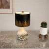 Rustic Table Lamp with Distressed White Base and Black/Gold Shade, Vintage Home Decor, 16.54" Height, 1pc - 2 of 4