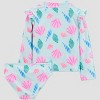 Carter's Just One You&#174 Toddler Boys' Long Sleeve Sea Shell Rash Guard Swimsuit Set - Aqua Blue - 2 of 4