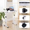 Mobile Standing Desk Adjustable Height, Small Standing Desk with Wheels, Portable Laptop Table, Standing Computer Desk Adjust Height for Home Office - 3 of 4
