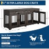 homfan Dog Crate for 2 Dogs, 71'' XXL Indoor Dog Kennel with 3 Drawers and Removable Room Divider - 2 of 4