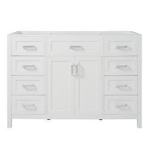 Christopher Knight Home Molly Classic Modern 47" Wood Bathroom Vanity Cabinet Base with Eight Drawers (No Sink) - 1 of 4