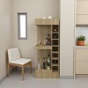FURNIinspire Utility Storage Cabinets 3 Tier Corner Bar Cabinet Cupboard Bar Cabinet Storage Cabinet With Cubbies, Brown, 18.3"*18.3"*46" - 4 of 4