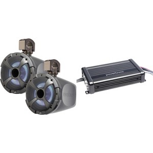 PowerBass XL-POD8LRG - 8" RGB Long Range Pod Speaker System with XL-2305MX 300 Watt x 2 IPX65 Powersports Amplifier - 1 of 4