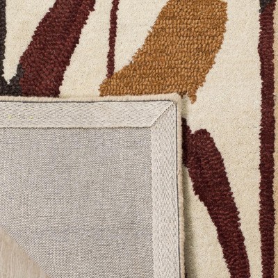 Ivory Floral Hand-Tufted Wool Area Rug, 8' x 10'