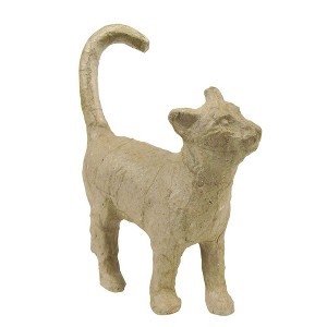 Decopatch Papier-Mache Small Animal Figurines - 4 1/2 to 5" - Cat - 1 of 4