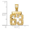 Black Bow Jewelry 14k Yellow Gold, Varsity Collection, Small D/C Pendant Number 63 - 2 of 3