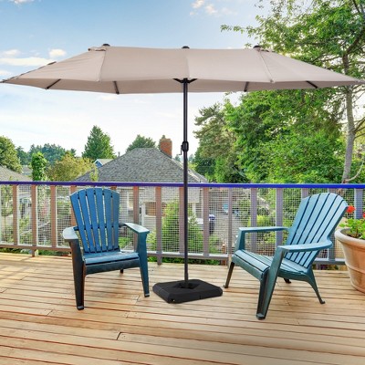 Black Durable Steel and HDPE 4-Piece Umbrella Base Stand