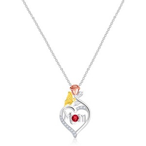 Molenia Mother's Day 925 Sterling Silver Birthstone Necklace for Mom Women Pendant Mama Necklaces Jewelry Christmas Birthday Unique Gifts for Her - 1 of 4