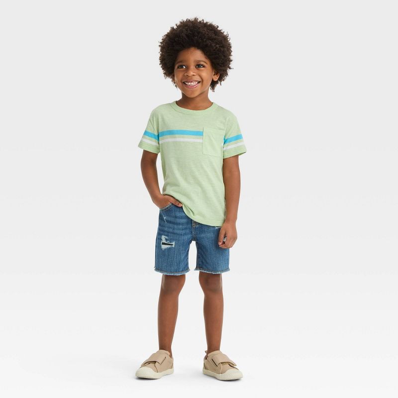 Toddler Boys' Short Sleeve Chest Striped Pocket T-Shirt - Cat & Jack™, 4 of 5