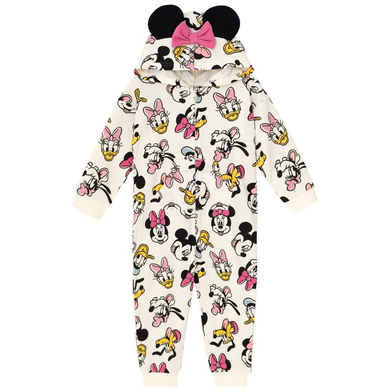 Disney Mickey Mouse Goofy Donald Duck Daisy Duck Fleece Zip Up Coverall Infant to Little Kid, 1 of 8