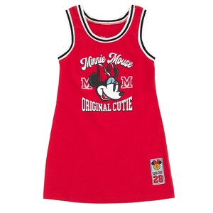 Disney Minnie Mouse Toddler Girls Tank Jersey Dress Red 3T - 1 of 4