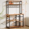 LOVMOR Bakers Rack with Power Outlet, Microwave Stand with Storage, Kitchen Free-Standing-Baker-Racks and Shelves Coffee Bar - 4 of 4