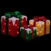 Northlight Set of 3 LED Lighted Green, Gold and Red Snowy Gift Boxes Outdoor Christmas Decorations - 3 of 4