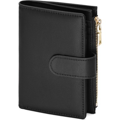 Women's Slim RFID Wallet - Leather Card Holder With Zipper Coin Pocket