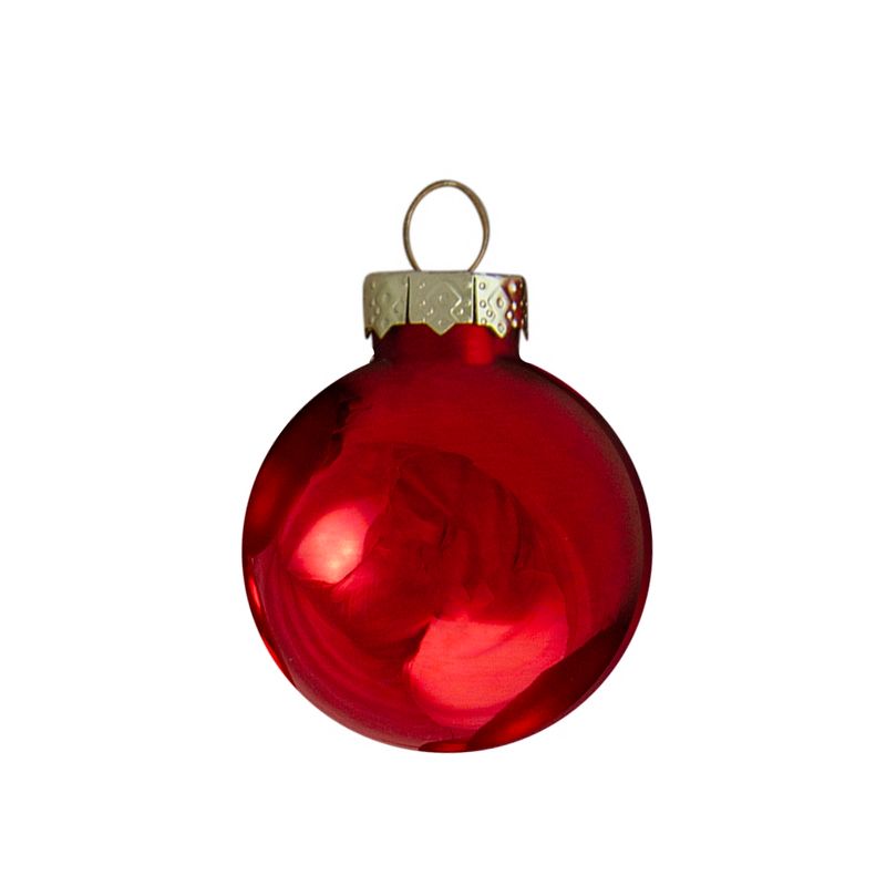 Northlight 10ct Red 2-Finish Glass Christmas Ball Ornaments 1.75" (45mm), 4 of 5