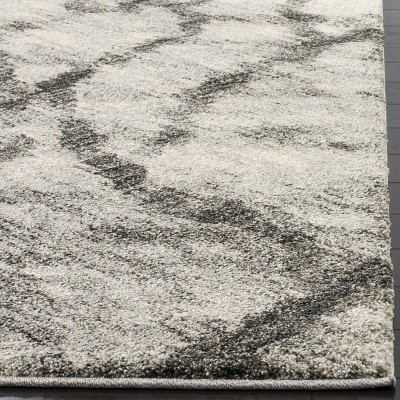 Abstract Elegance 30'' Black Synthetic Easy-Care Shag Rug