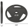 Kumasinova 2"Olympic Cast Iron Flat Weight Plates Set,Barbell Free Weight Plates for Strength Training and Weightlifting,45lbs/Single - 4 of 4