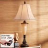 Kathy Ireland Sorrento Traditional Table Lamp 30" Tall Antique Bronze Glass with USB Dimmer Nightlight Flared Bell Shade for Bedroom Living Room Home - 2 of 4