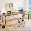Besiost 78.8'' W Rectangle Computer Desk, Wood Top Study Workstation - 2 of 4
