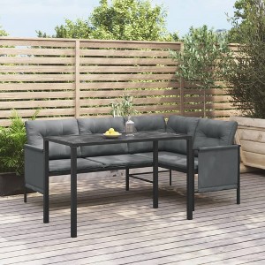 vidaXL Patio Dining Table Anthracite 43.3 in.x21.3 in.x27.6 in. Steel - 1 of 4