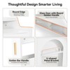 Gulches Corner Makeup Vanity Desk,3-Color LED Lights (Dimmable), Stool, Large Storage (Drawer/Cabinet) for Small Spaces, White - 4 of 4