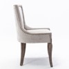 PAGED Modern Style Dining Chairs Set of 2 Upholstered Living Room Chairs with Wood legs and Bronze Nail Head for Living Room - 3 of 4