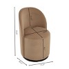 21.25" Small Swivel Boucle Barrel Armless Dining Chair Set of 2,Round Upholstered Accent Vanity Side Chair–The Pop Home - 4 of 4
