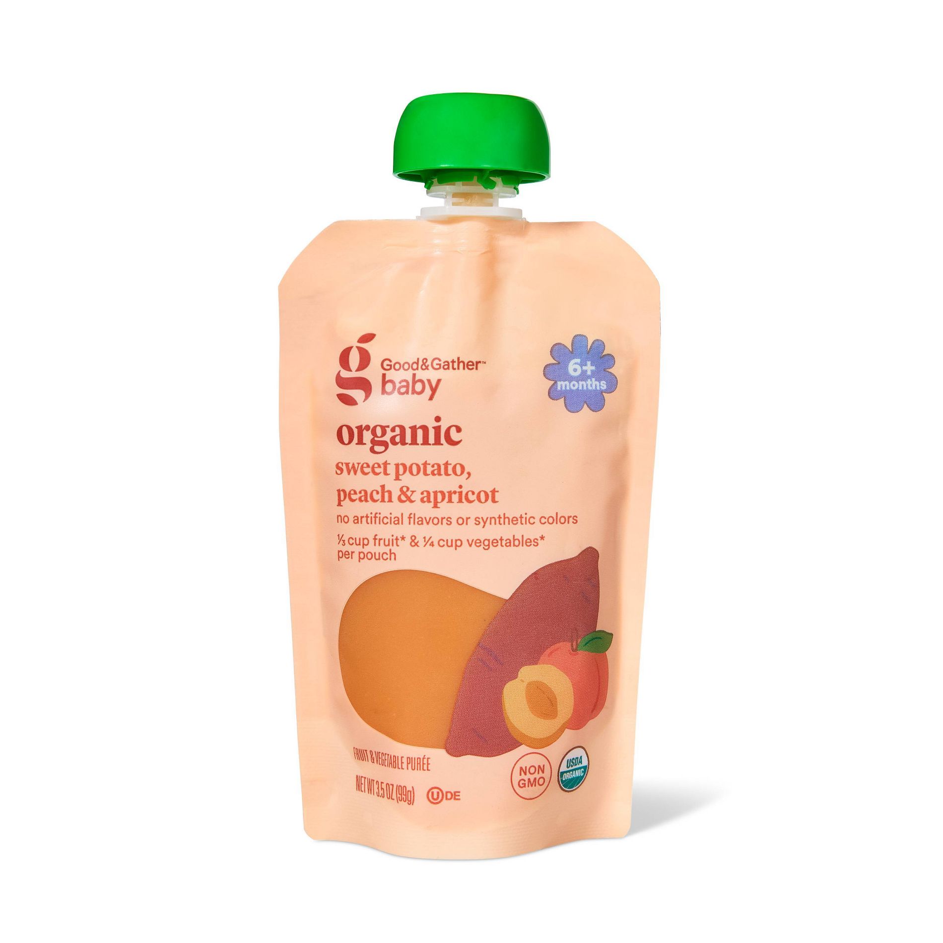 Peach Sweet Potato Apricot Baby Food Pouch - Assorted Oranges - 3.5oz - Good & Gather™