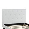 Royal Hampton Faux Leather Upholstered Twin size Bed With tufted Headboard White - 3 of 4