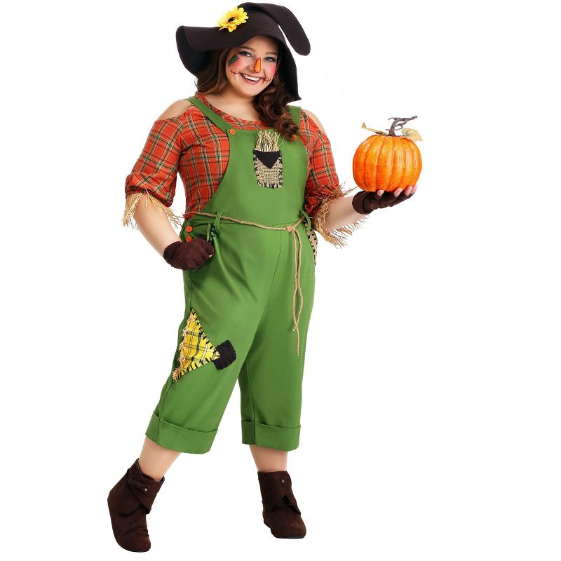 HalloweenCostumes.com Women's Plus Size Scarecrow Costume, 1 of 2