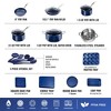 Granitestone Diamond 20 Pc Nonstick Pots and Pans Cookware Set with Bakeware and Utensils Blue - 2 of 4