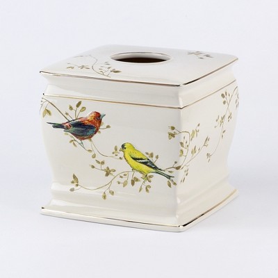 Avanti Gilded Birds Tissue Cover - Ivory Beige