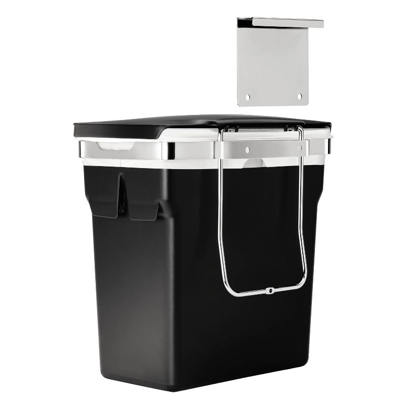 simplehuman 10L In-Cabinet Hanging Kitchen Trash Can Black Plastic, 3 of 4